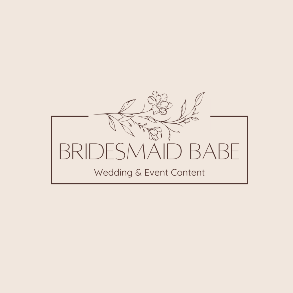 Wedding Content Creator. Bridesmaid Babe Logo