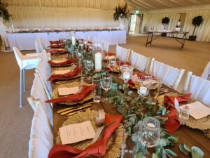 Wedding table set up by Perfectly Matched Venue Styling