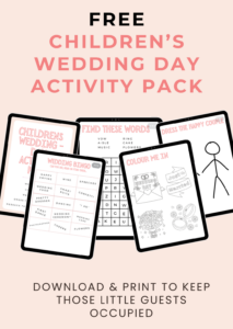 Free Downloadable Childrens Wedding Day Activity Pack